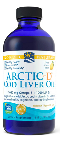 Nordic Naturals Arctic-d Aceite De Hgado De Bacalao, Limn, 8