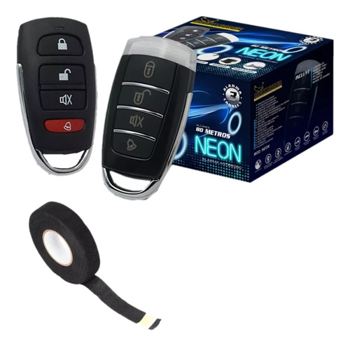 Alarma Automotriz Black Hunter Neon 2 Controles Sirena