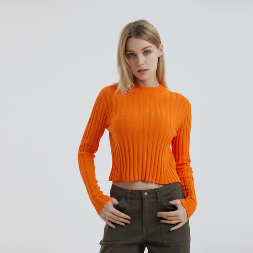 Sweater Mujer Liso Naranjo Fashion's Park