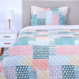 Quilt 1,5 Plazas Cosido Estampado Patchwork Mashini 