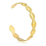 Pulsera Brazalete Ajustable Ojo Turco Color Oro Acero  Mujer