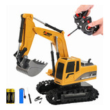 Excavadora De Juguete 1:24 A Control Remoto De 6 Canales