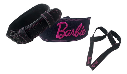 Cinturon Pesista Faja Cuero Gym Barbie Piel Premium Y Straps