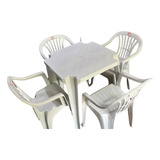 Jogo Mesa 4 Cadeiras Plastica Sitio Cores Jantar Monobloco