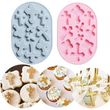 Molde Silicon 10 Mini Cruces - Repostería Chocolates Gomitas