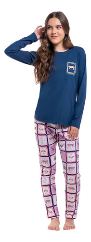 Pijama De Nena Juvenil Manga Larga Y Pantalon Mini Promesse