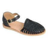 Zapato Sandalia Huarache Artesanal Piel Color Negro 931