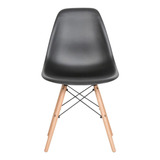 Silla De Comedor Eames Polipropileno Pata Madera Natural Nórdica Negra Ballsellings