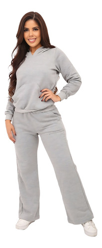 Conjunto Feminino De Inverno Frio Moletom  Calça Blusa