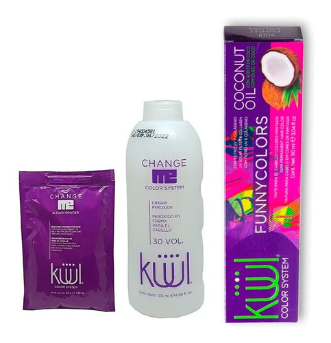 Kit Kuul Decolorante + Agua 135 + Tinte - g a $598
