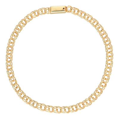 Pulso De Oro Sólido 10k Kilates Tejido Chino 4 Mm 18 Cm Dorado 18 Cm | Meses sin interés