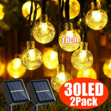 Bola De Cristal Solar Luz De Navidad De 6,5 M Y 30 Led, 2 Un