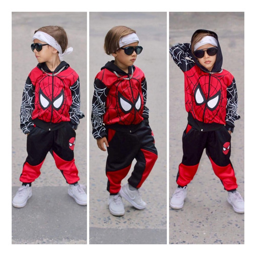  Conjunto Infantil Abrigo De Inverno Homem Aranha Personagem