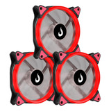 Cooler Fan Led Anel 120mm Molex Vermelho Combo 3 Unidades