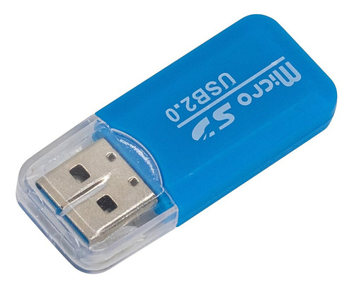 Leitor De Cartão Micro Sd Card Adaptador Usb (azul Claro)