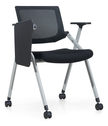 Silla Escolar Con Paleta Mesh Con Ruedas Monopoly Gris-negro