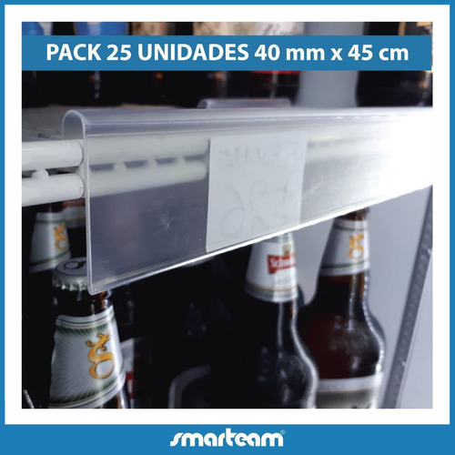 Portaprecio Tira Encastre Heladera Freezer 40 Mm X 45 Cm 25u