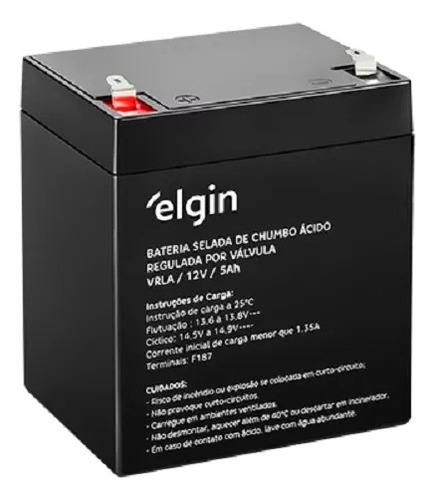 Elgin 12v 5ah Vrla Selada (nobreaks, Automação, Balanças)