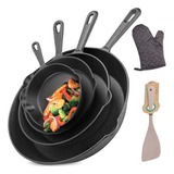 Sartenes De Hierro Fundido Skillet Antiadherente Sarten 4pzs