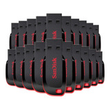 Kit 20 Memoria Usb Sandisk Cruzer Blade 16gb 2.0 Negro/rojo