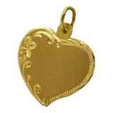 Medalla Oro 18k Corazón Dije Oro Corazon 0.6 Grs Con Grabado