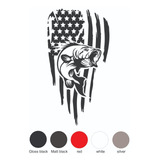 Calcos Fish American Flag Sticker 60cm