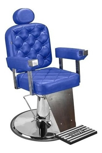 Cadeira Salão Beleza Barbearia Barbeiro Top Premium Cor Azul Bic