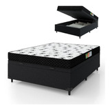 Cama Box Com Baú Casal Colchão Espuma 138x188x50cm Polar