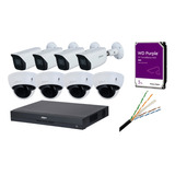 Kit Nvr 8mp 16ch, 4 Bullet 5mp, 4 Domo 5mp, Poe, Audio, 3tb