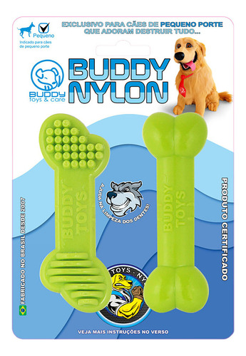 Brinquedo Pet Mordedor Resistente Nylon Osso Pp Buddy Toys
