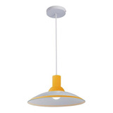 Lustre/pendente Chapéu Em Vidro Ice Amarelo 30cm - Startec Bivolt