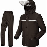 Impermeable Hombre Motociclista Reflejante Con Capucha Alas