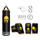 Saco De Boxe Profissional 120cm+ 2 Luvas De Treino + Suporte