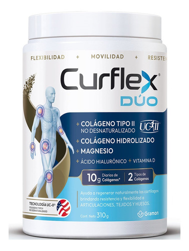 Curflex Duo Colag+ Mag+a. Hialuron+vit D X 310g  Naranja