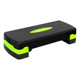 Banco Escalon De Ejercicio Step Rutinas Aerobics Ajustable Color Negro/verde