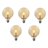 Kit 5 Lampadas Vintage Filamento Led G125 4w Bivolt