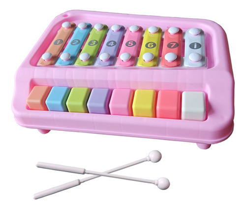 Brinquedo Infantil Xilofone 8 Notas Com 2 Baquetas Polibrinq