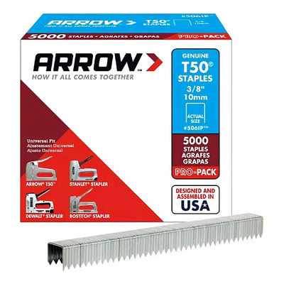 Arrow Fastener 506ip Grapas Genuinas T50 De 3/8 Pulgadas, Paquete De 5,000