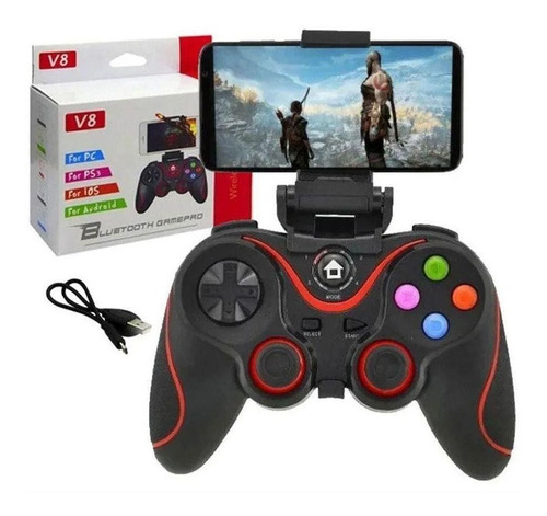 Controle Joystick Bluetooth Android Gamepad Celular V8 Top