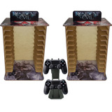 Kit 2 Porta 11 Jogos Re + Suporte Controle 22x16,3x29,4 Mdf Cor Adesivado