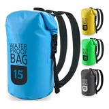 Bolsa Seca Tula Mochila Bolso Impermeable 15l Doble Correa 