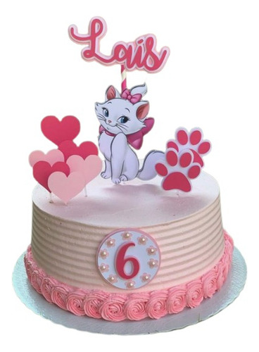 Adorno Torta Gatita Marie Aristogatos Decoracion Cumpleaños