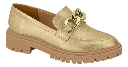 Mocassim Sapato Feminino Vizzano Dourado 1411.101