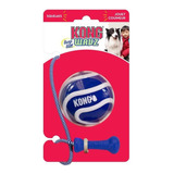 Kong Wavz Bunjiball Large Juguete Pelota Con Soga Perro- Color Amarillo / Azul / Rojo