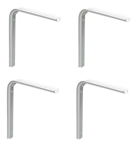 Mensula Bracket Soporte Estante 150x 200 Mm Blanca X 4 U