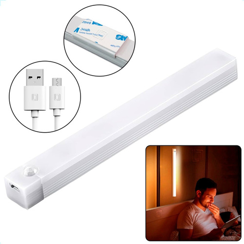 Luminária Barra Slim Led Usb Recarregável C/ Sensor Lâmpada 