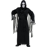Disfraz Esqueleto Negro La Muerte Terror Halloween Dia De Muertos Adulto