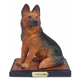 Cachorro Estátua Pet Resina Estatueta Cão Pastor Alemão
