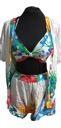 Conjunto Novo Completo Short+cropper +kimono+ 42/44
