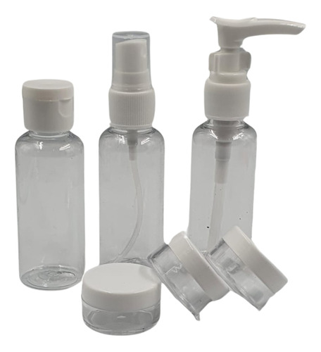 Set De Viaje X3 Botellas + 3 Potes Higiene Cuidado Personal 